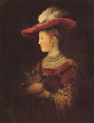 REMBRANDT Harmenszoon van Rijn Portrait of Saskia van Uylenburch oil painting